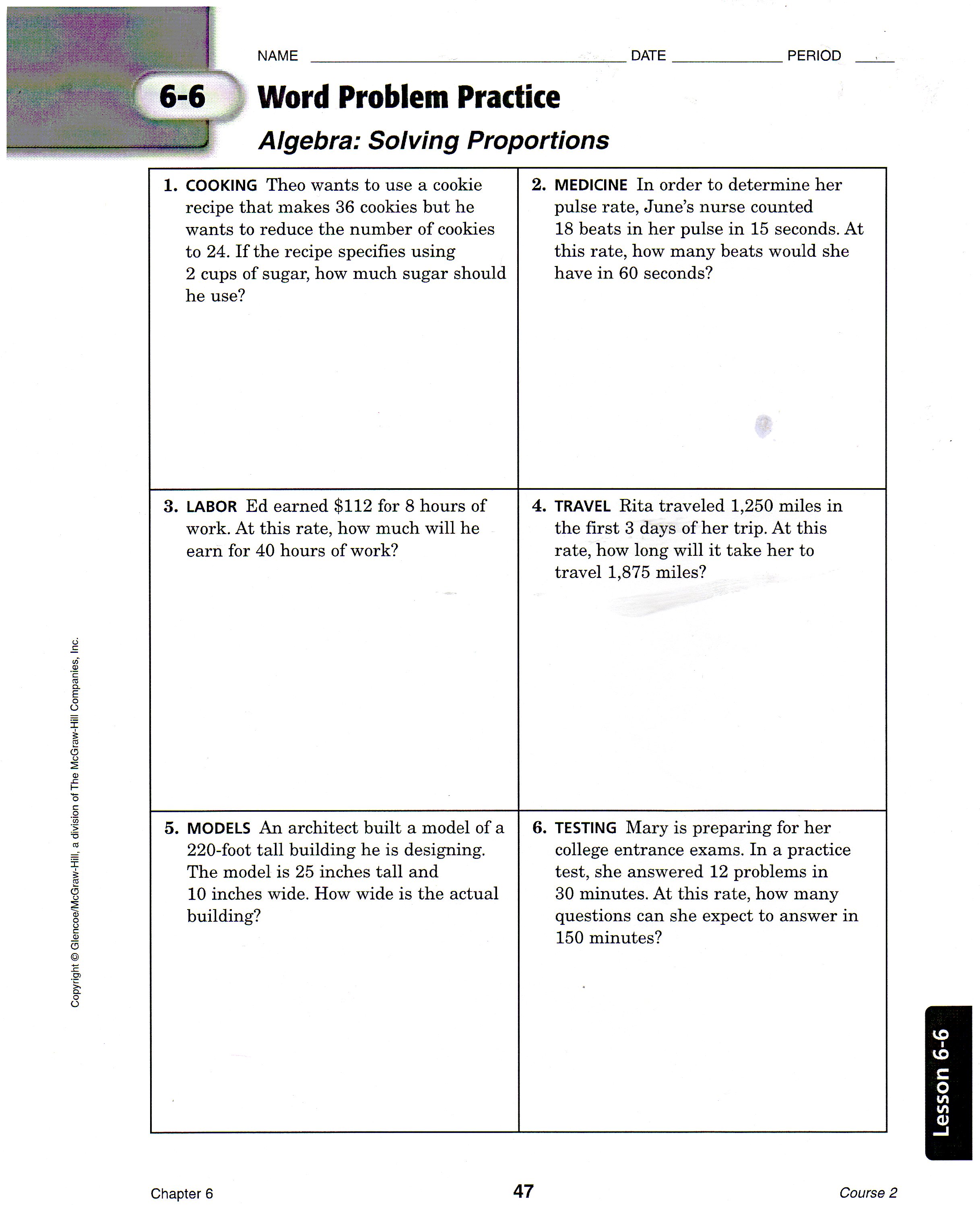 Copy Of Solving Proportion Word Problems - Lessons - Blendspace Within Proportion Word Problems Worksheet