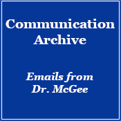 Communication Archive, emails from Dr. McGee