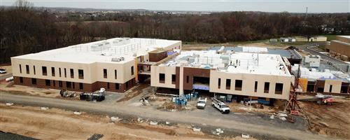 Aerial photo of school construction site