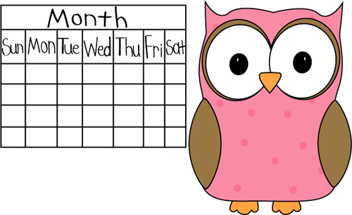 calendar 2 owl pink