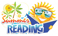 summer reading illustration with sun 