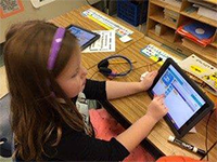 Student using an iPad
