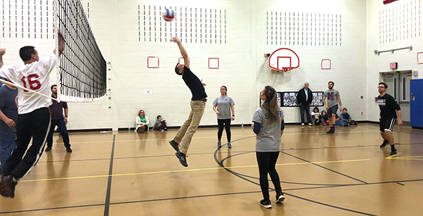 Volleyball game during Family Engagement Night at Tawanka