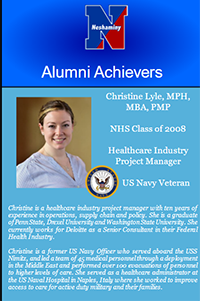 Alumni Achievers video monitor screen photo