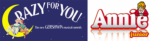 Logos for Crazy for You and Annie Junior