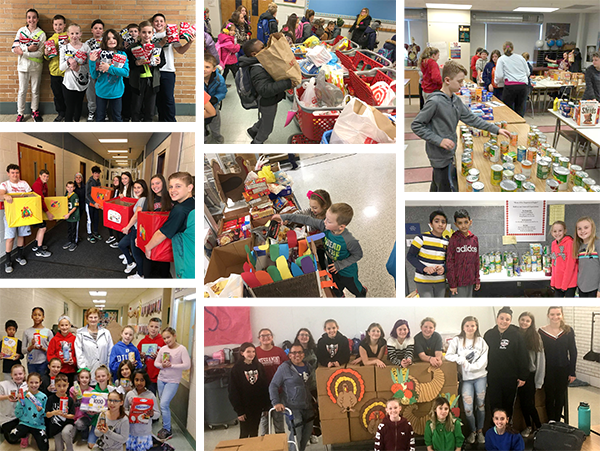 Collage of holiday donation photos