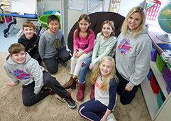 Mrs. Glinski with some of her students