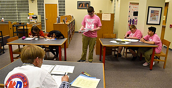 Debate teams at Maple Point Middle School competition