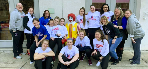 Girls basketball team at Ronald McDonald House