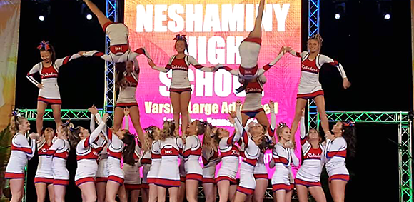 NHS Cheerleaders at competition