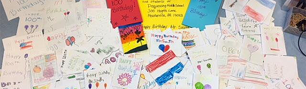 Student letters at Poquessing Middle School