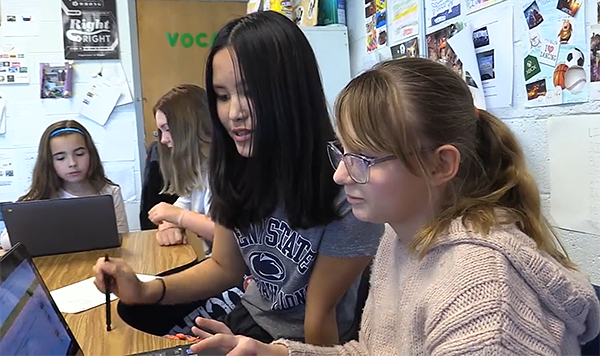 Peer tutoring at Poquessing Middle School