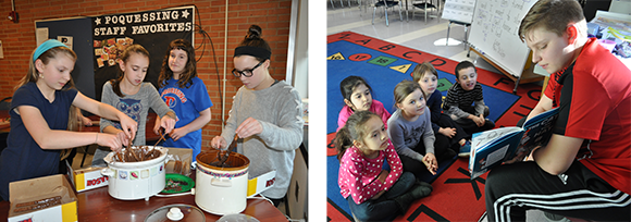 Poquessing students working on community service projects