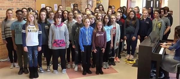 Peace vigil at Carl Sandburg Middle School