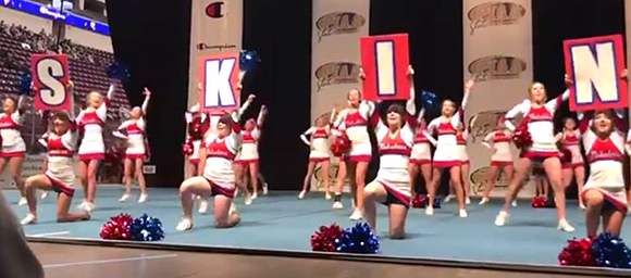 Neshaminy cheerleaders perform at Hershey