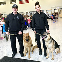 K-9 dogs and officers