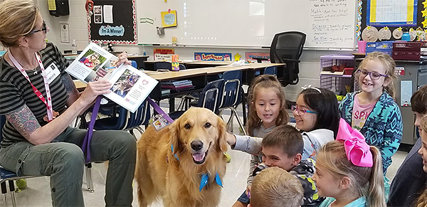 Dog visits Tawanka class