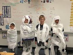 Tawanka students dressed as mummys