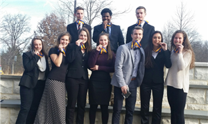Neshaminy High School Future Business Leaders of America club members pose with their award medals. 