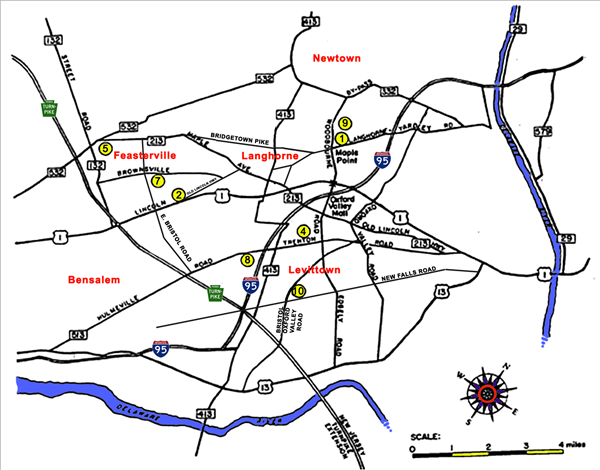 Map of Neshaminy district schools
