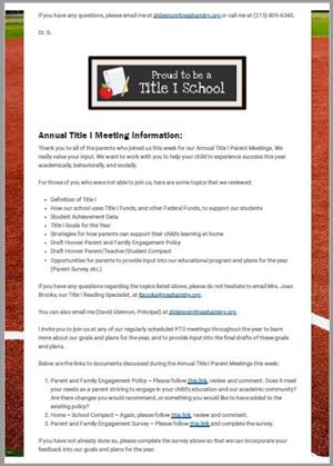 Title 1 Annual Meeting Information