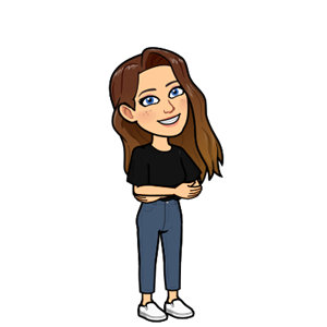 The image shows Ms. Baranoski's Bitmoji crossing her arms standing up confidently.