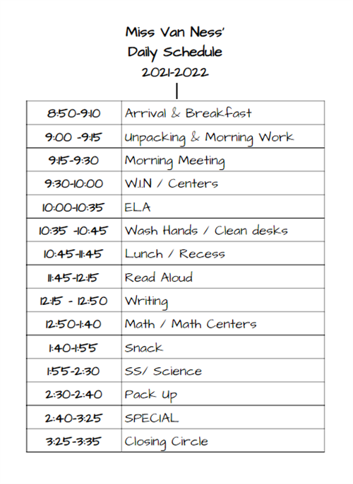 Schedule
