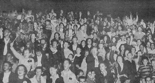 B&W Neshaminy HS historical crowd photo 