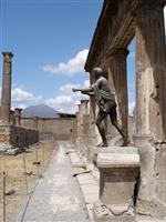 Mt. Vesuvius still stands watch over the ruins of Pompeii, Italy. 