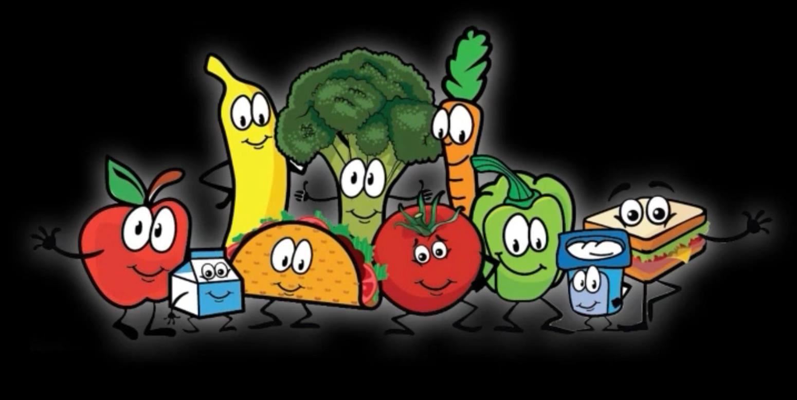  Cartoon image of cafeteria food