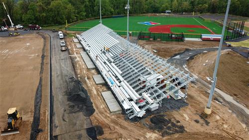 New bleachers being installed at the stadium