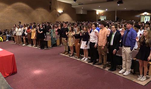 Swearing in ceremony at National Honor Society Induction