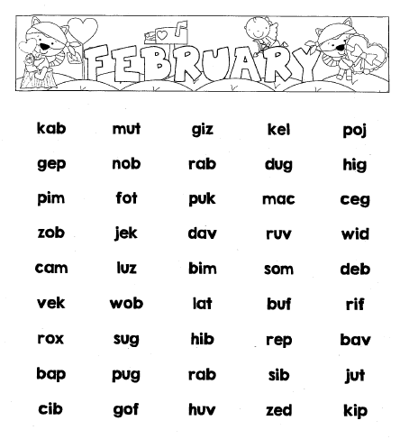 Raab Mrs 1st Grade Nonsense Words