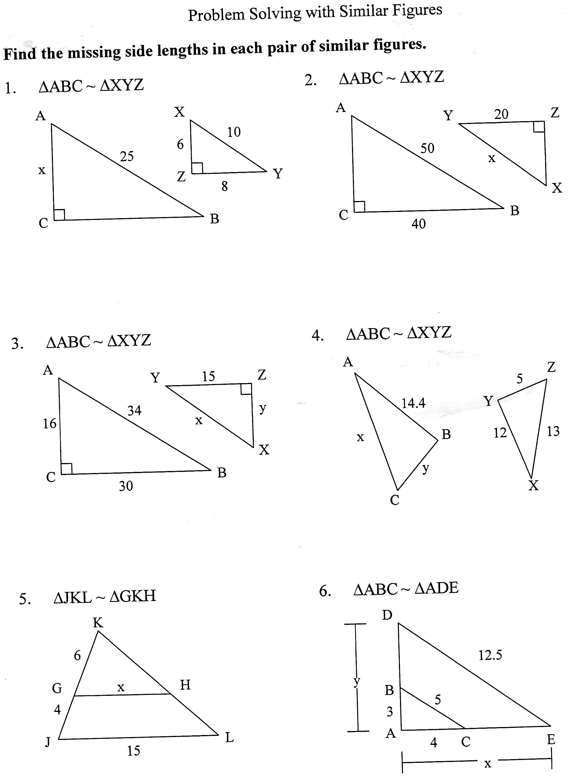 Printables Similar Figures Worksheet printables similar figures worksheet safarmediapps worksheets pictures triangles kaessey collection photos kaessey